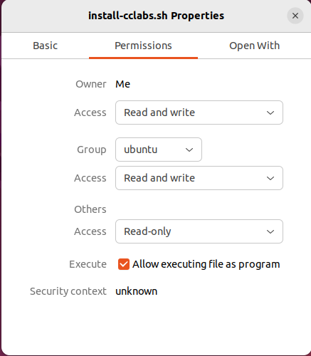 Modify permissions